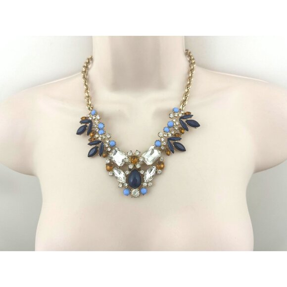 ELEGANT STATEMENT NECKLACE Jewelry Beaded Crystals Wedding Evening Party Holiday - Picture 1 of 3